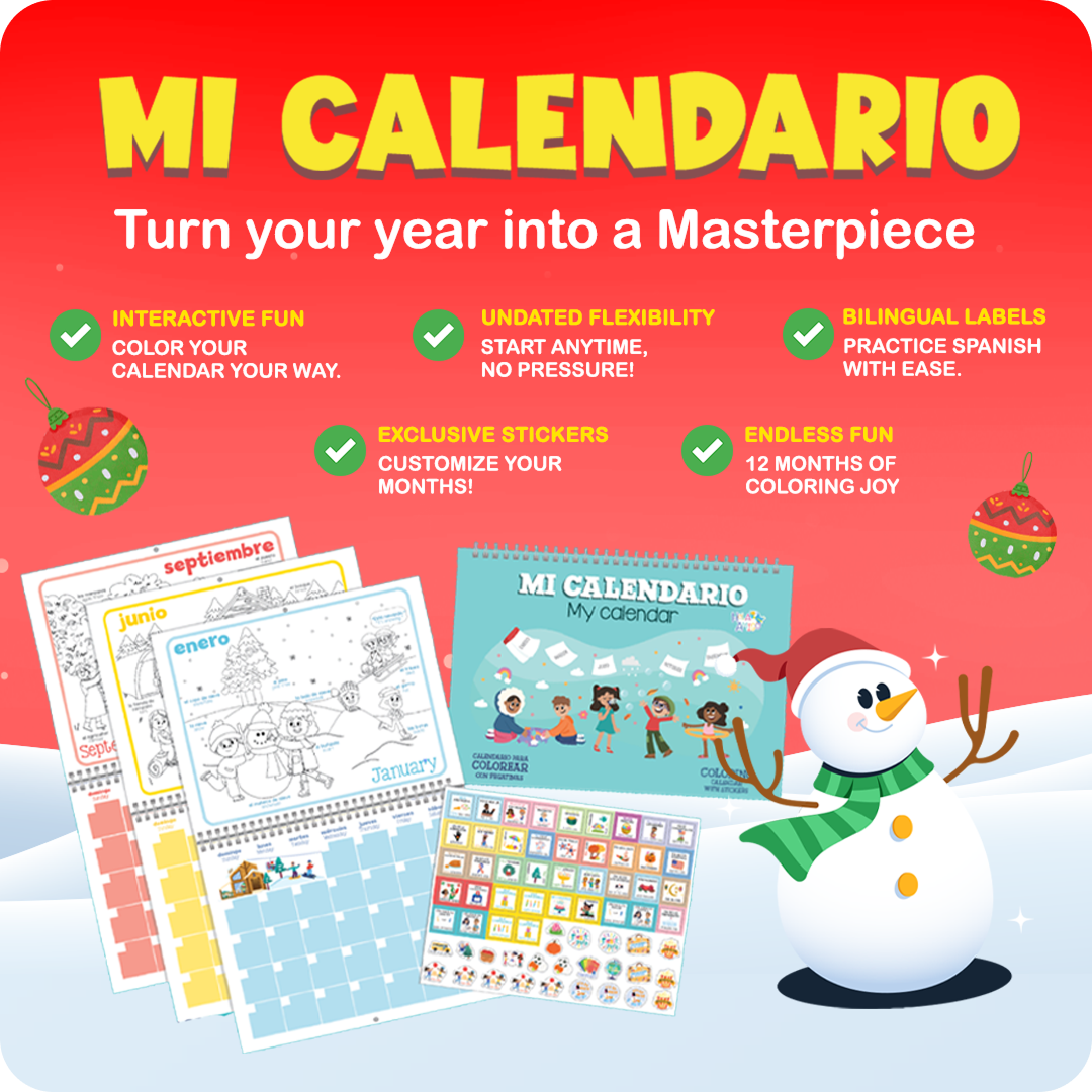 Bilingual Sticker Coloring Calendar