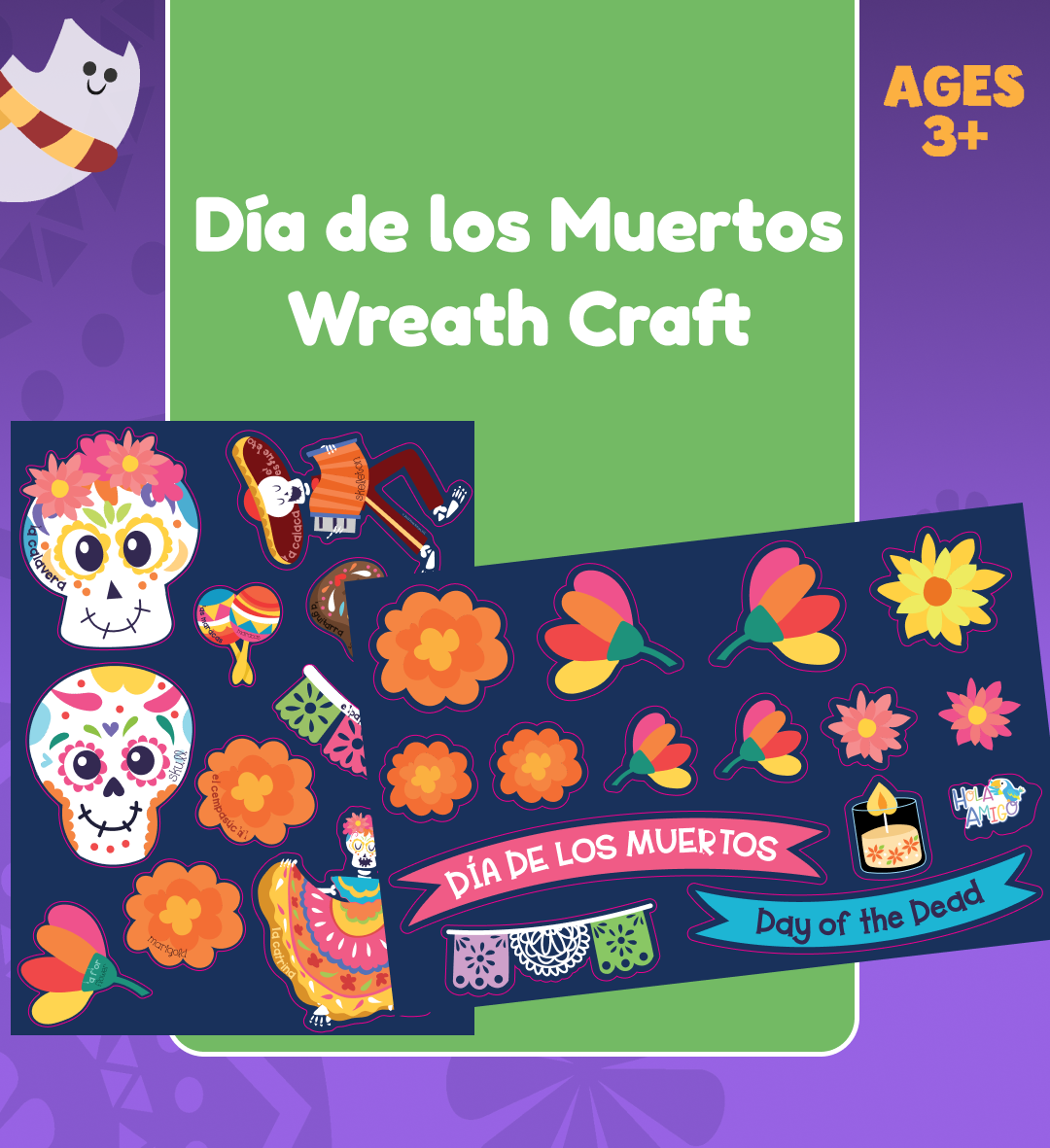 Halloween and Día de los Muertos Bilingual Craft and Learning Kit