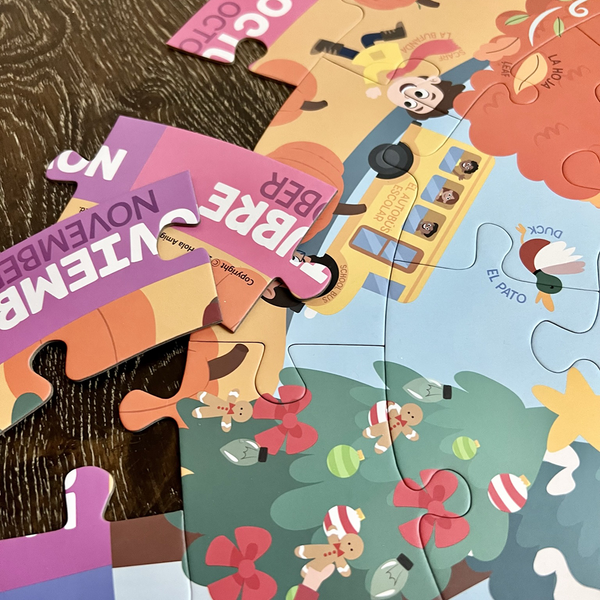 Months of the Year - Los Meses del Año Jumbo Bilingual Floor Puzzle (100% Off)