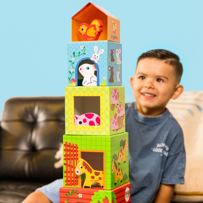 Bilingual Farm Animal Nesting Blocks